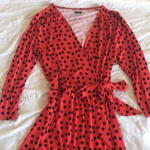 Mud pie faux-wrap polka dot dress